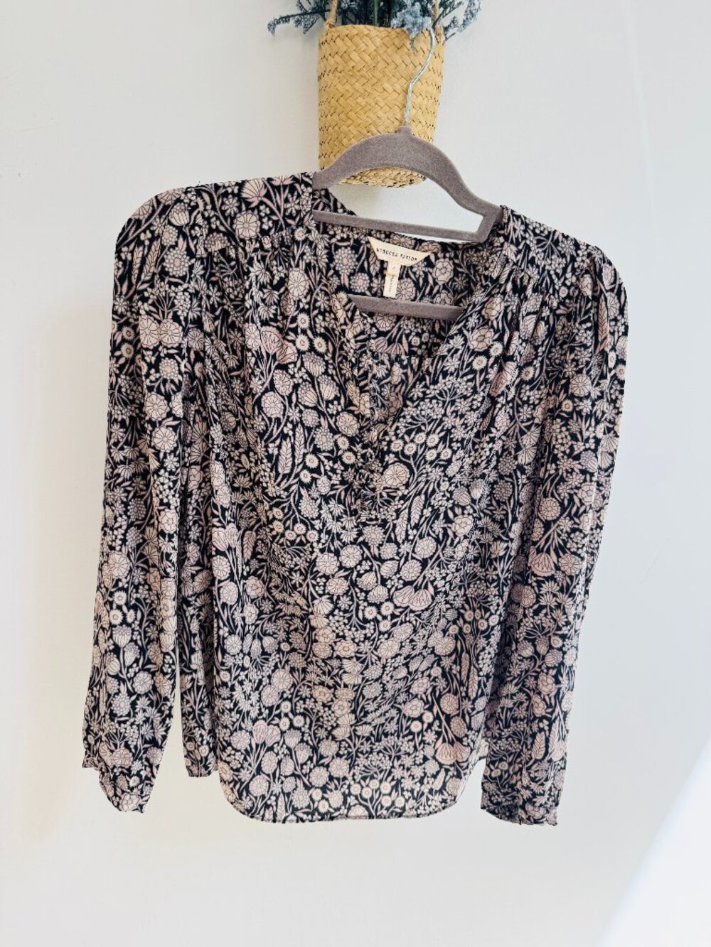 Floral Silk Blouse by Rebecca Taylor, Sz 4
